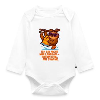 Ich_bin_nicht_Langsam_Ich_bin_Chill_mit_Charme - Baby Bio-Langarm-Body - Weiß - Vorne