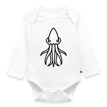 squid - Organic Longsleeve Baby Bodysuit - white - Front