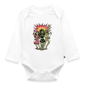 Zombietrio des Grusels - Baby Bio-Langarm-Body - Weiß - Vorne