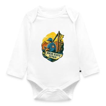 Trail rocks written - Organic Longsleeve Baby Bodysuit - white - Front