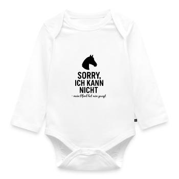 Pferde Spruch - Baby Bio-Langarm-Body - Weiß - Vorne