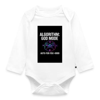 Algorithmus-Gott-Modus - Baby Bio-Langarm-Body - Weiß - Vorne