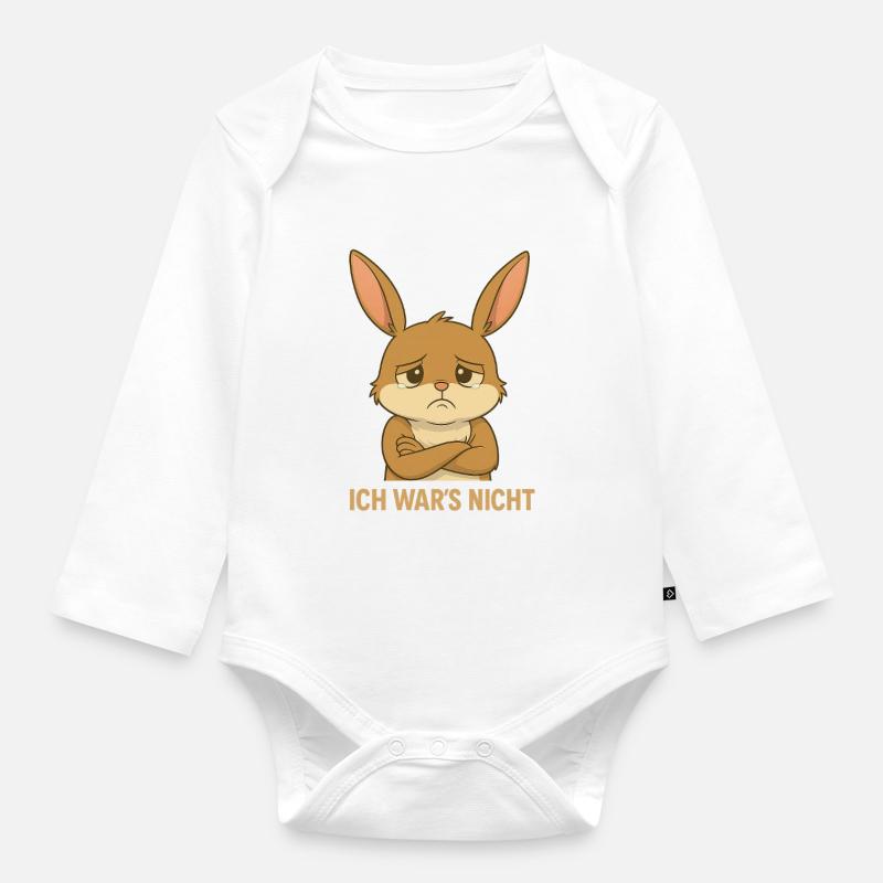 Ce n’était pas moi lapin - Body Bébé bio manches longues - blanc