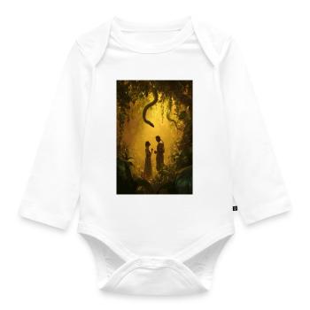 Enchanted Jungle Romance - Organic Longsleeve Baby Bodysuit - white - Front