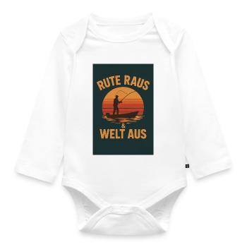 Rute Raus & Welt Aus - Baby Bio-Langarm-Body - Weiß - Vorne
