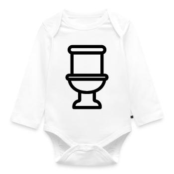 toilette - Body Bébé bio manches longues - blanc - Devant