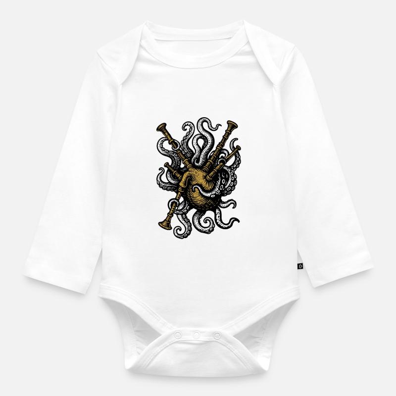 Sacktopus - Baby Bio-Langarm-Body - Weiß