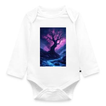 Dark Fantasy Illustration - Baby Bio-Langarm-Body - Weiß - Vorne