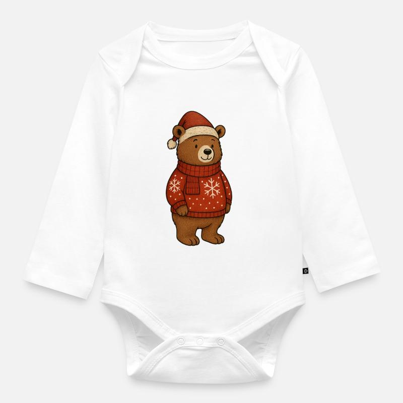 Baer_Weihnachten - Body Bébé bio manches longues - blanc