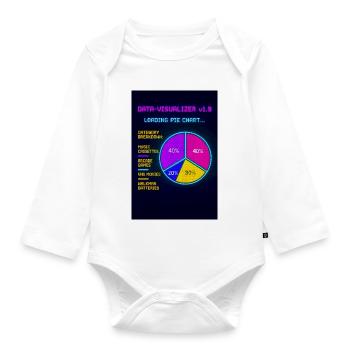 Graphique circulaire néon Visuel rétro - Body Bébé bio manches longues - blanc - Devant