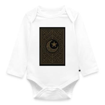 Halbmond - Baby Bio-Langarm-Body - Weiß - Vorne