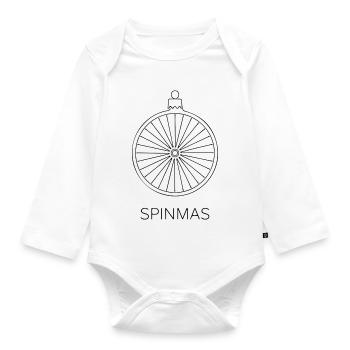 Spinmas Wheel Ornament - Organic Longsleeve Baby Bodysuit - white - Front