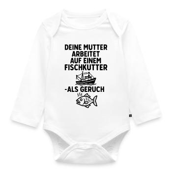 fischkutter deine mutter witze - Baby Bio-Langarm-Body - Weiß - Vorne