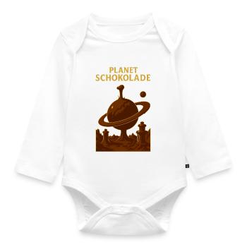Planet Chocolate Chocolate Fountain - Organic Longsleeve Baby Bodysuit - white - Front