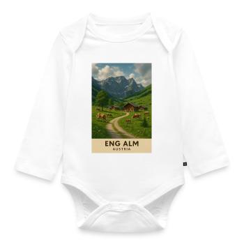 Eng Alm Alpenidylle - Baby Bio-Langarm-Body - Weiß - Vorne