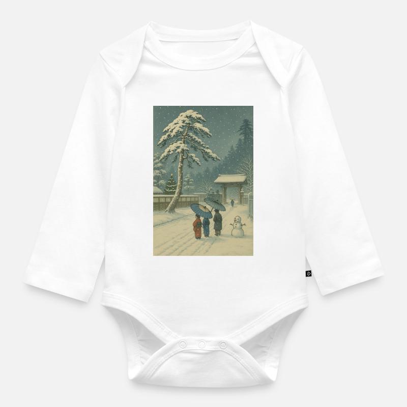 Noël - Body Bébé bio manches longues - blanc