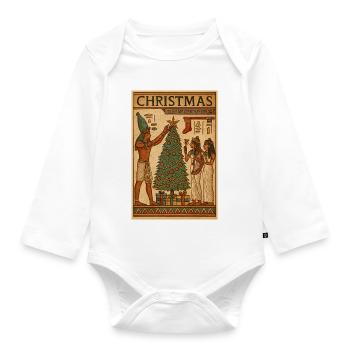 Ancient Egypt Christmas Scene - Organic Longsleeve Baby Bodysuit - white - Front