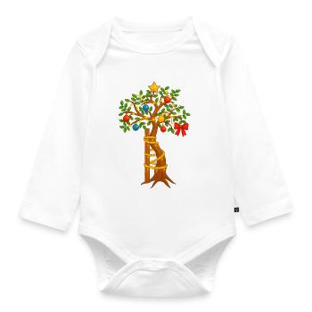 Bäumchen von Andry in weihnachtlich - Baby Bio-Langarm-Body - Weiß - Vorne