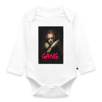 Renaissance Rebel Pink Gang Portrait - Organic Longsleeve Baby Bodysuit - white - Front