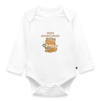 Baby-Abenteurer-Fuchs - Baby Bio-Langarm-Body - Weiß - Vorne