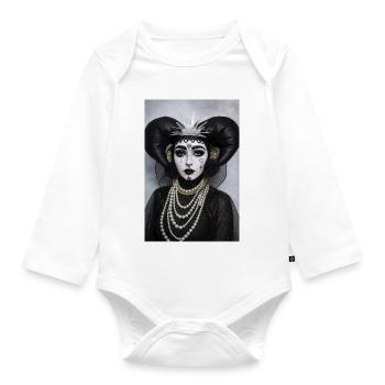 Gothic Pierrot Queen - Organic Longsleeve Baby Bodysuit - white - Front