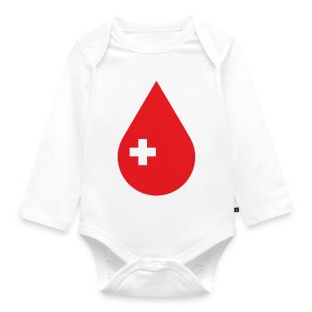 Donate blood, blood donation service, blood donors - Organic Longsleeve Baby Bodysuit - white - Front