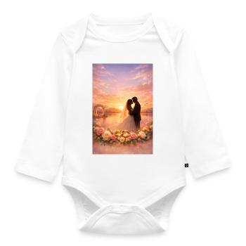 Rêves de mariage au coucher du soleil - Body Bébé bio manches longues - blanc - Devant
