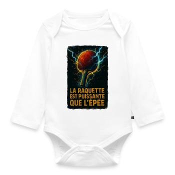 Smash la victoire ! Ping Pong - Body Bébé bio manches longues - blanc - Devant
