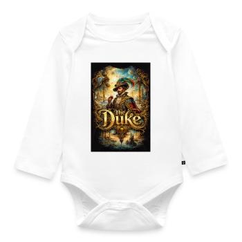 The Duke Baroque Portrait with Glass - Organic Longsleeve Baby Bodysuit - white - Front