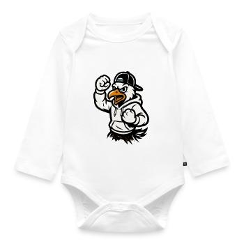 Mascotte de l’aigle martial - Body Bébé bio manches longues - blanc - Devant