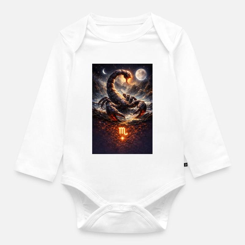 Scorpion - Body Bébé bio manches longues - blanc