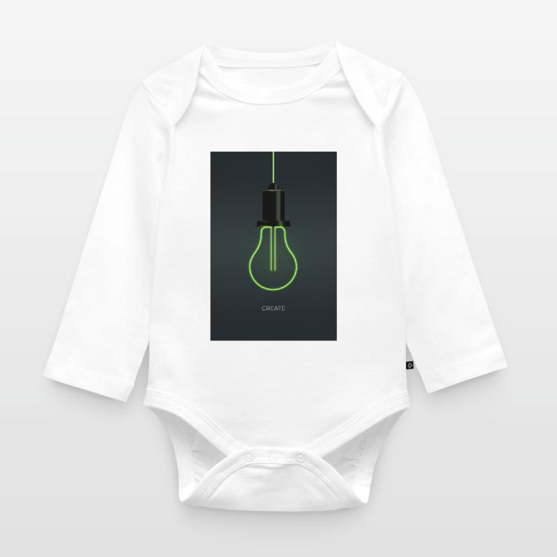 Create – Neon light bulb for creative minds Organic Longsleeve Baby Bodysuit