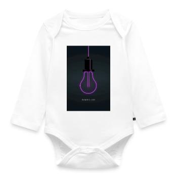 Inner Glow Neon Glühbirne Poster - Baby Bio-Langarm-Body - Weiß - Vorne
