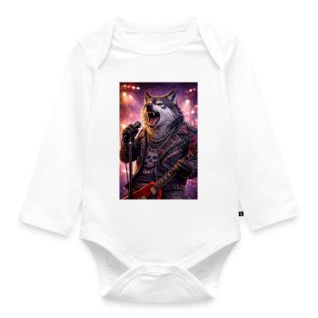 RockyZoo5 - Organic Longsleeve Baby Bodysuit - white - Front