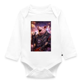 RockyZoo45 - Organic Longsleeve Baby Bodysuit - white - Front
