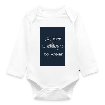 I Have Nothing to Wear – Navy Style - Baby Bio-Langarm-Body - Weiß - Vorne