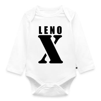 Lenox – First Name Design | Minimal Typography - Baby Bio-Langarm-Body - Weiß - Vorne
