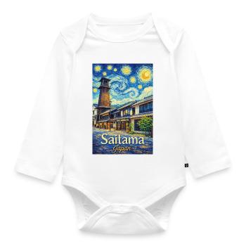 Saitama, Japan - Organic Longsleeve Baby Bodysuit - white - Front