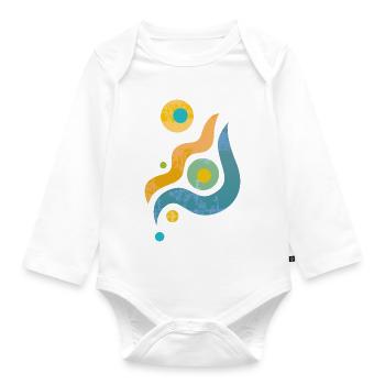 Yoga design_44 - Organic Longsleeve Baby Bodysuit - white - Front