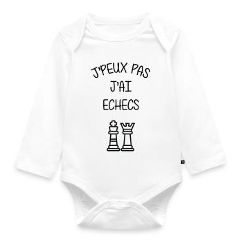 Ich kann keinen Schach-Humor-Club haben - Baby Bio-Langarm-Body - Weiß - Vorne