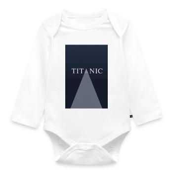 TITANIC Minimal Concept Poster - Organic Longsleeve Baby Bodysuit - white - Front