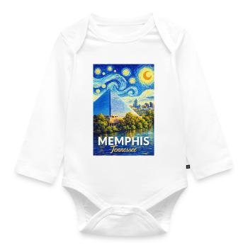 Memphis Tennessee - Organic Longsleeve Baby Bodysuit - white - Front