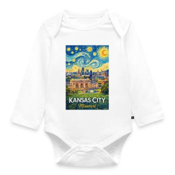 Kansas City Missouri - Baby Bio-Langarm-Body - Weiß - Vorne