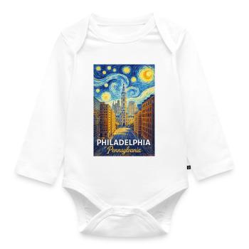 Philadelphia Pennsylvania - Baby Bio-Langarm-Body - Weiß - Vorne