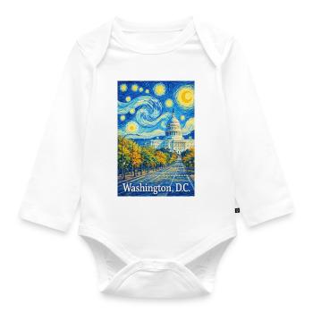 Washington, D.C. - Baby Bio-Langarm-Body - Weiß - Vorne
