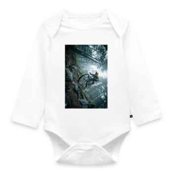 Winterwald-MTB-Quest - Baby Bio-Langarm-Body - Weiß - Vorne
