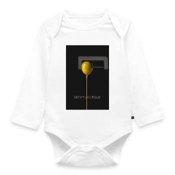 Creativity Loves Pressure Minimalist Poster - Organic Longsleeve Baby Bodysuit - white - Front
