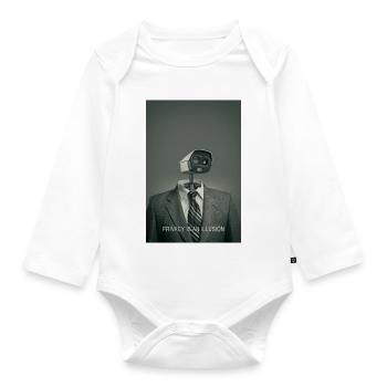 Digital Surveillance Privacy Poster - Organic Longsleeve Baby Bodysuit - white - Front