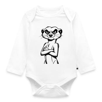 Erdmännchen - Baby Bio-Langarm-Body - Weiß - Vorne