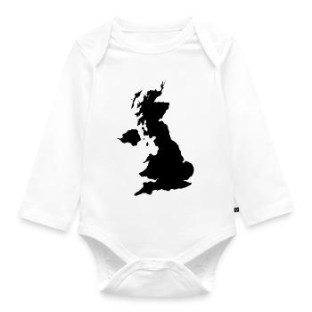 England - Organic Longsleeve Baby Bodysuit - white - Front